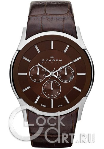 Мужские наручные часы Skagen Leather Classic SKW6001
