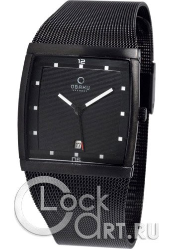 Мужские наручные часы Obaku Gents' Rectangular V102GBBMB